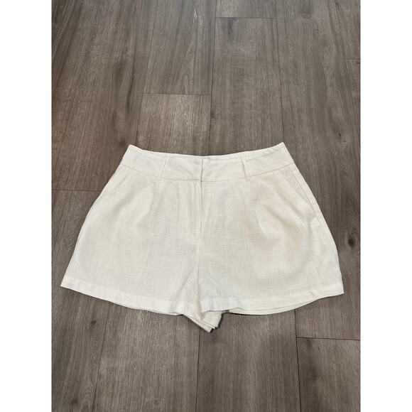 Express Shortie Super High-Rise Women's Size 10 70/30 Rayon/Linen White - Picture 1 of 8